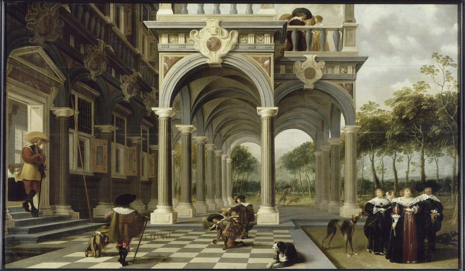 Les joueurs de quilles, Delen, Dirck van, 2e quart du XVIIe siècle (1637)