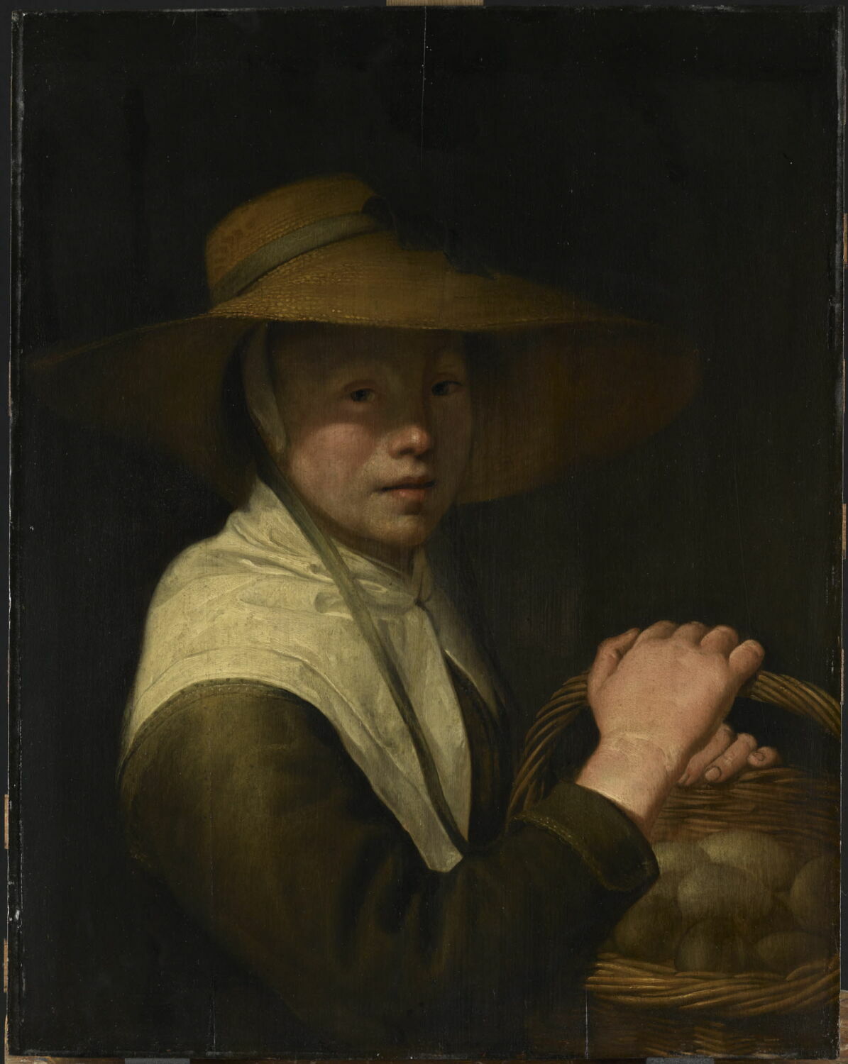 Jeune fille au panier d'oeufs, Cuyp, Jacob Gerritsz., 1e moitié du XVIIe siècle (1600 - 1650)