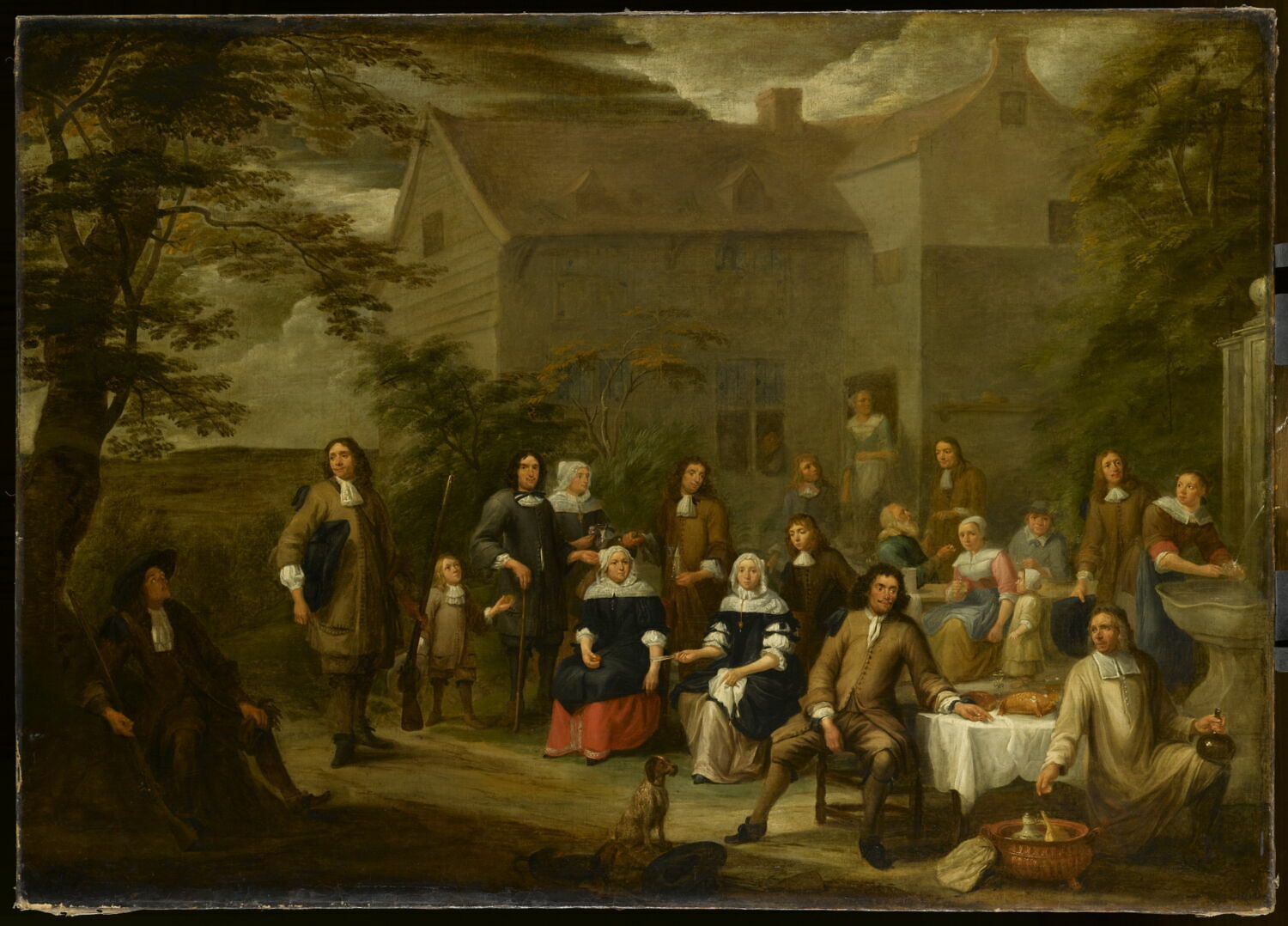 Réunion familiale en plein-air, Tilborg, Gillis van, 2e moitié du XVIIe siècle (1650 - 1700)