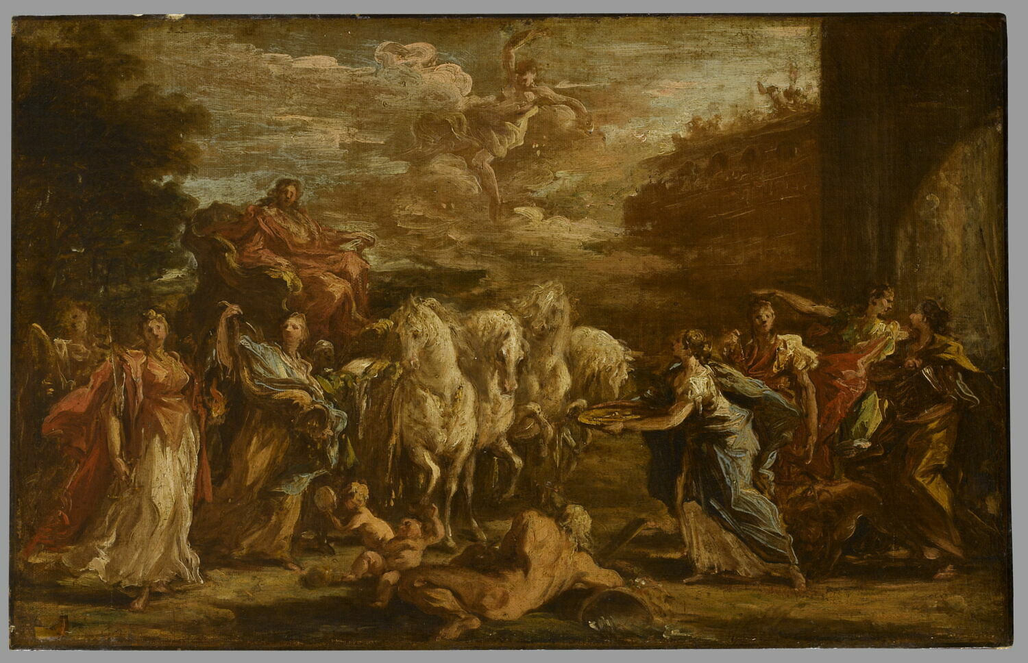 Entrée triomphale de l'électeur palatin, le prince Jean Guillaume de Neubourg-Wittelsbach, Pellegrini, Giovanni Antonio, 1e quart du XVIIIe siècle (vers 1713)