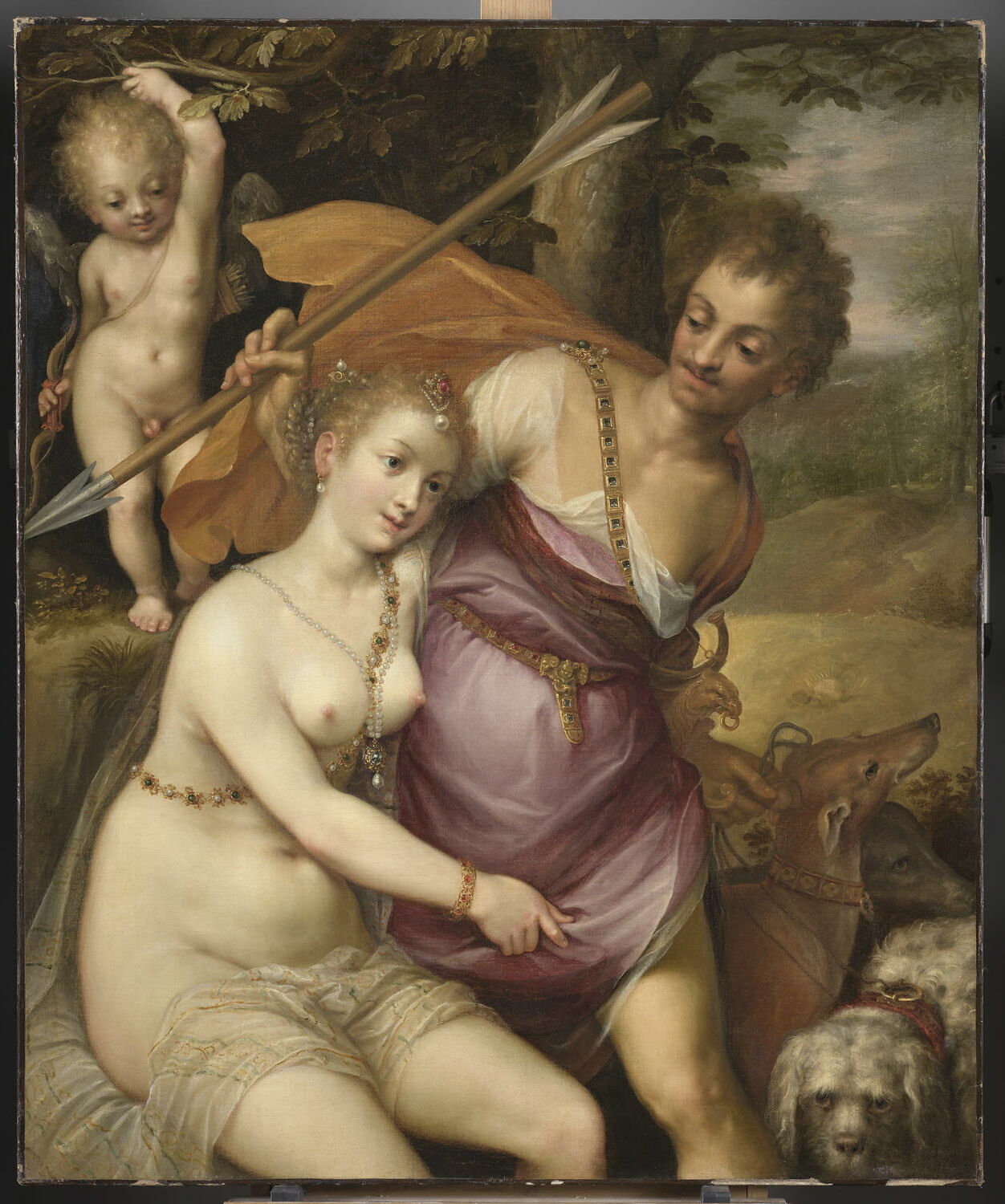 Vénus, Adonis et l'Amour, Ravesteyn, Dirk de Quade van, 1e quart du XVIIe siècle (1600 - 1625)