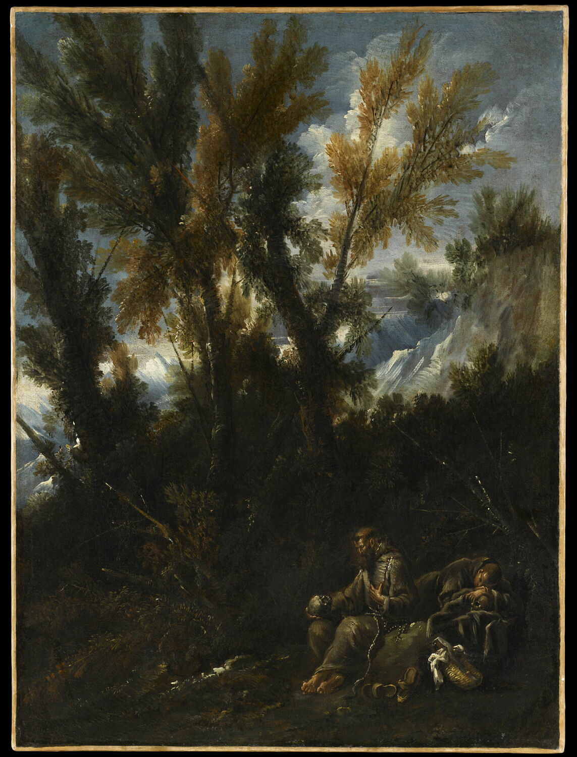 Deux ermites dans un bois, Magnasco, Alessandro, Fin du XVIIe siècle - début du XVIIIè siècle (avant 1709)