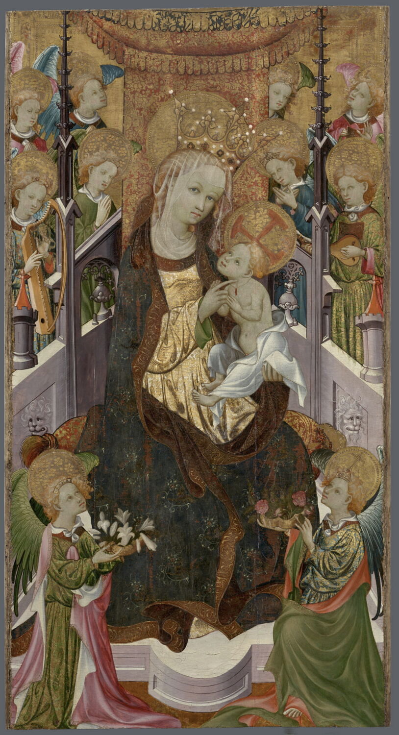 La Vierge et l'Enfant entourés d'anges, Gonçal Peris Sarrià, 1e quart du XVe siècle (vers 1420)