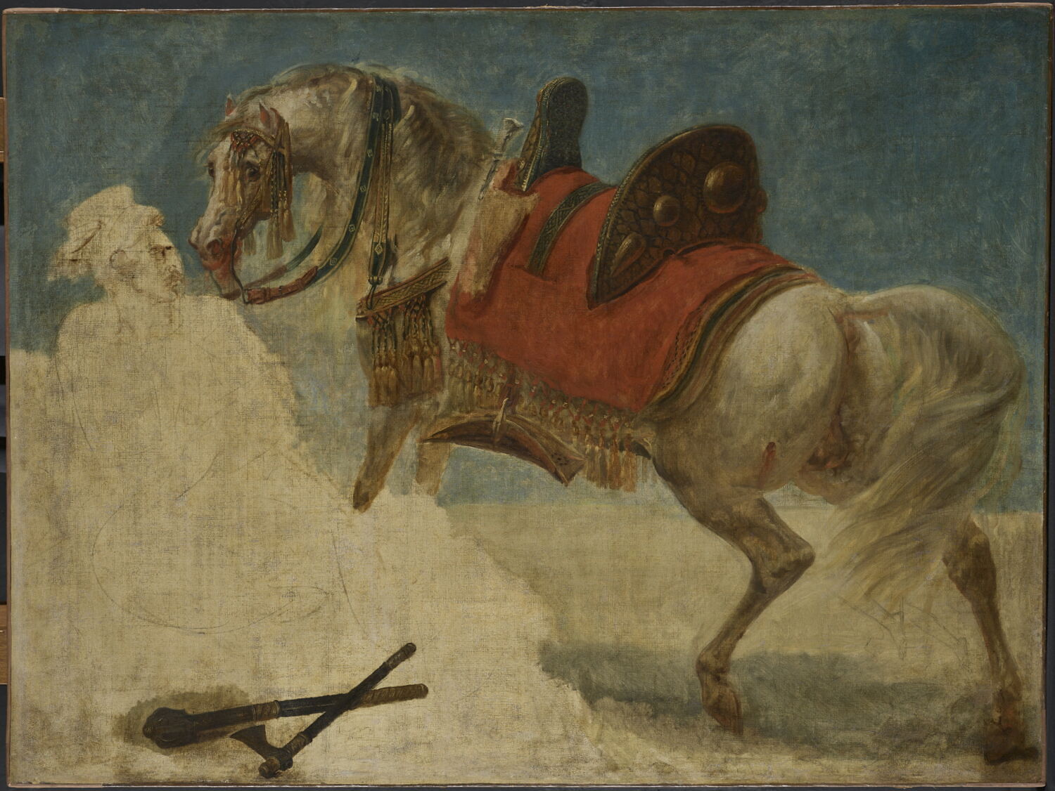 Étude de cheval arabe harnaché, Gros, Antoine-Jean Baron, 1e quart du XIXe siècle (1800 - 1825)
