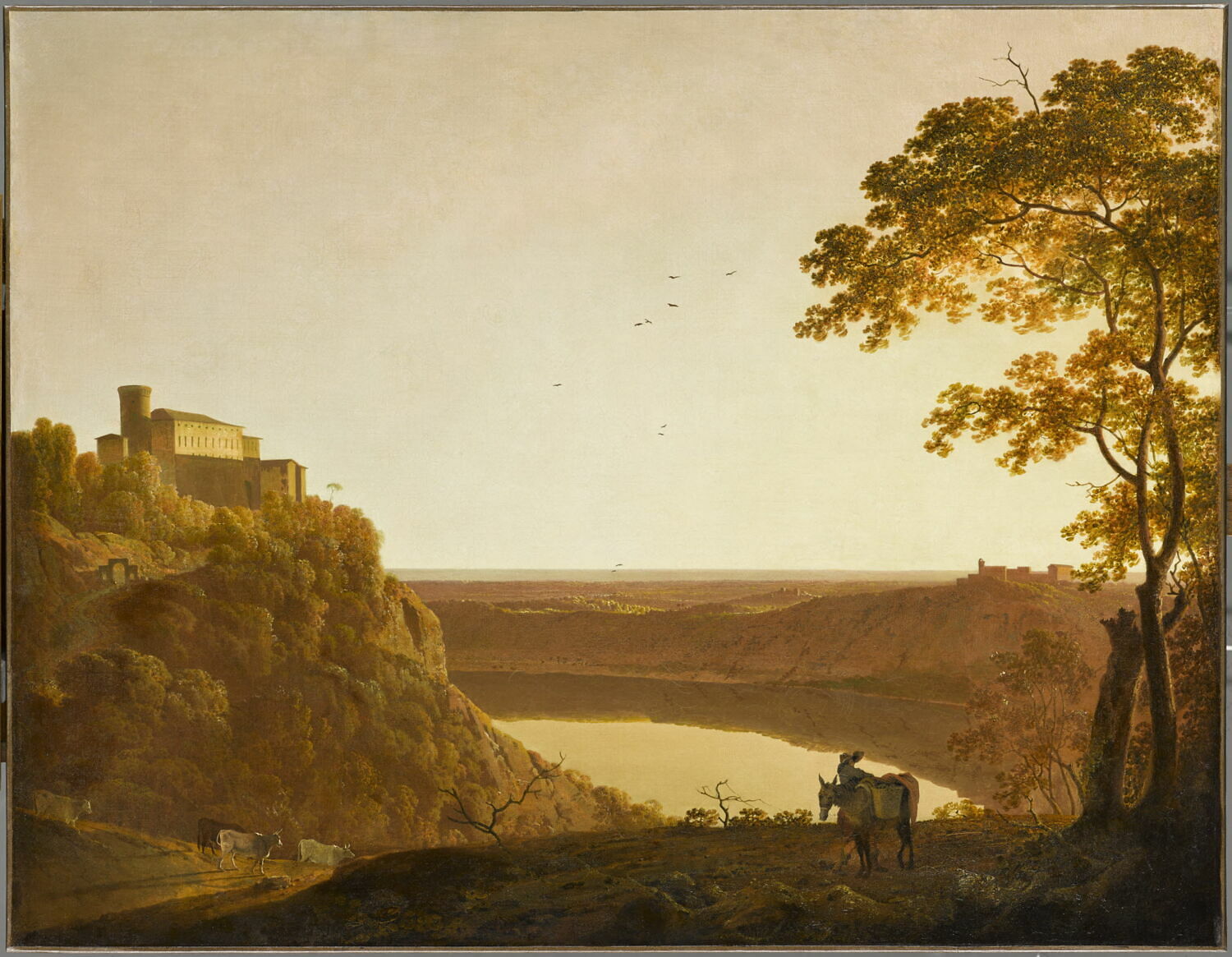 Vue du lac de Nemi au soleil couchant, Wright, Joseph, 4e quart du XIXe siècle (1875 - 1900)