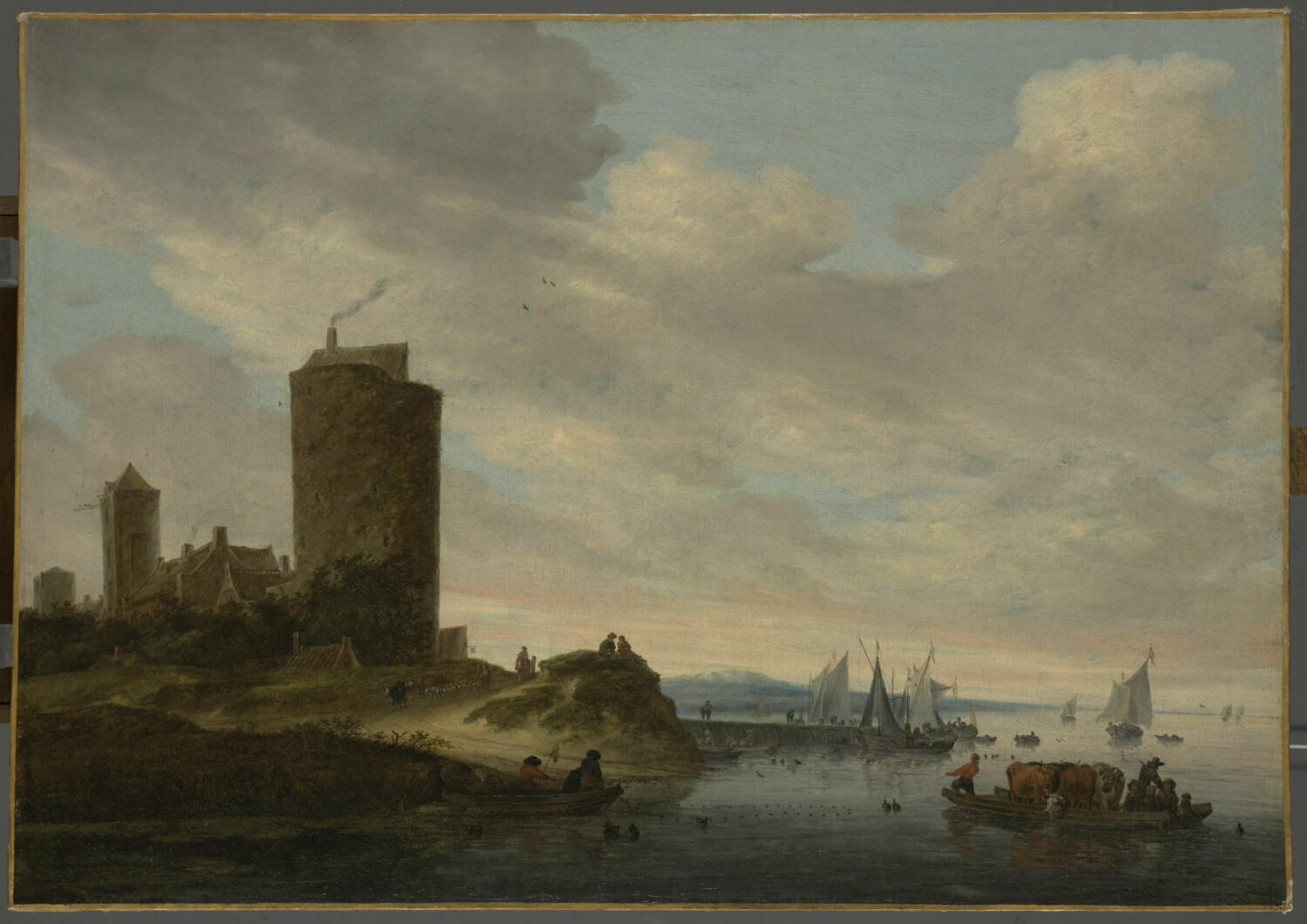 La Grosse Tour. Paysage fluvial, Ruysdael, Salomon van, 2e quart du XVIIe siècle (vers 1660)