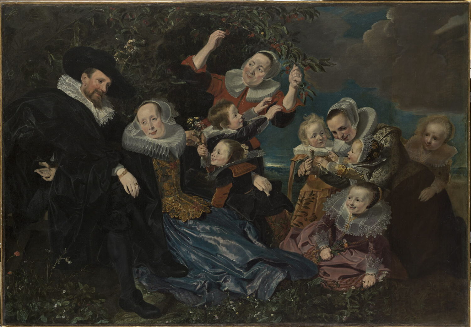 Portrait de la famille Beresteyn: Paulus van Beresteyn (1588-1636) et son épouse Catherina Both van der Eem, avec leurs six enfants et deux servantes, Soutman, Pieter, 2e quart du XVIIe siècle (vers 1630 - 1631)