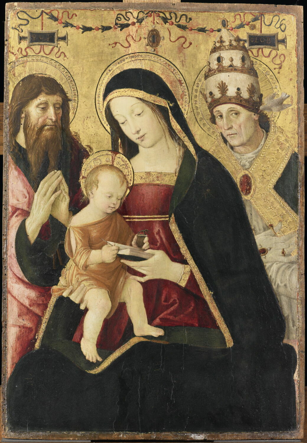 La Vierge et l'Enfant entre saint Jérôme (?) et saint Grégoire le grand, Pinturicchio, 1e quart du XVIe siècle (1500 - 1525)