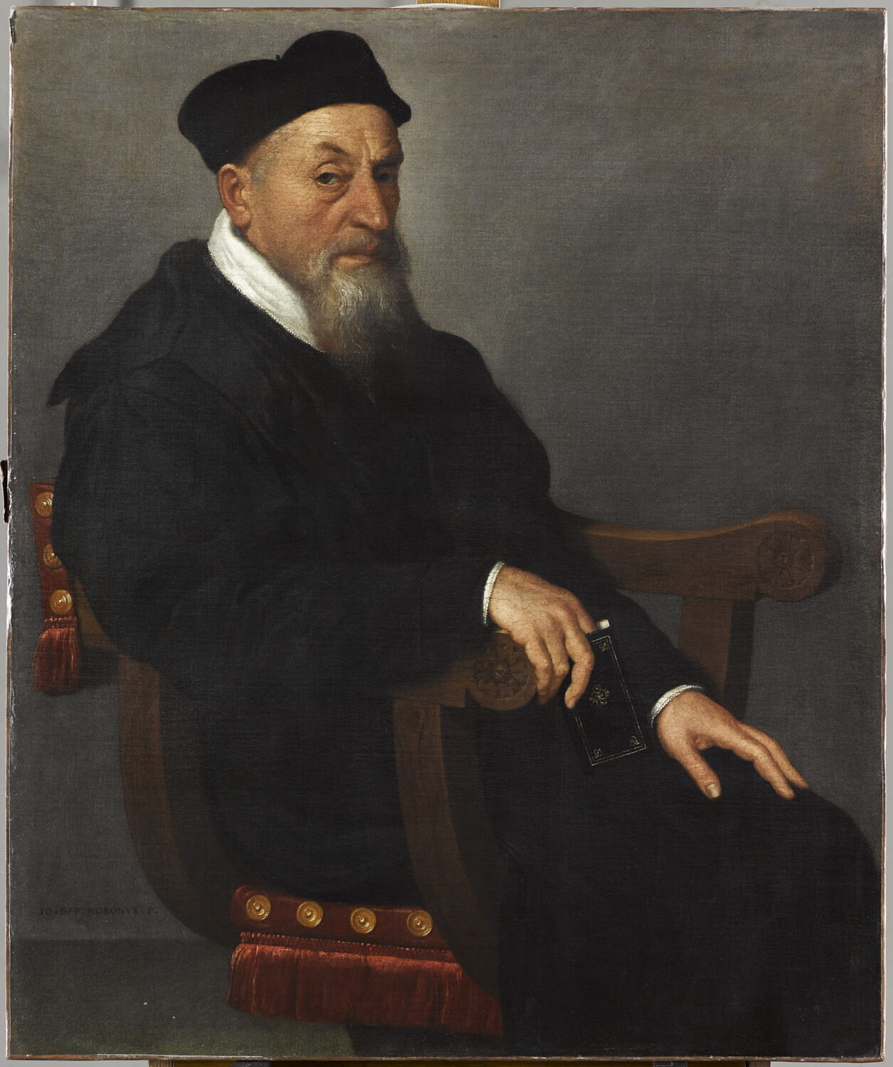 Portrait d'ecclésiastique (le jurisconsulte Simone Bressani ?, chanoine de la cathédrale de Bergame, + 1565), Moroni, Giovanni Battista, 3e quart du XVIe siècle (1550 - 1575)