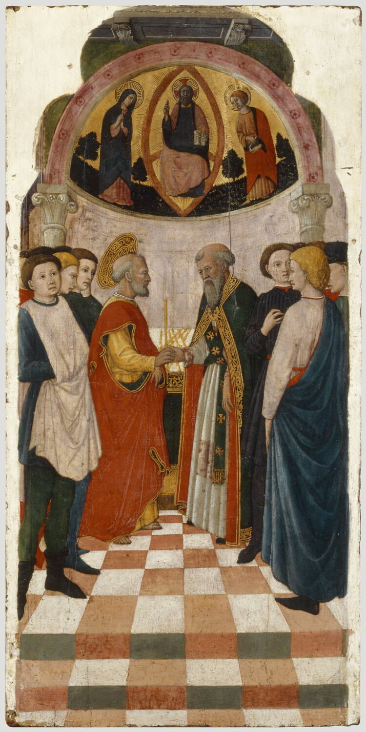 Saint Joseph et les prétendants, Giovanni Francesco da Rimini, 2e quart du XVe siècle (1425 - 1450)