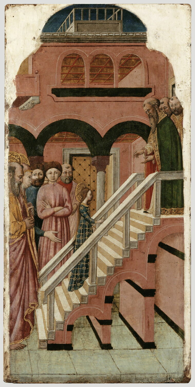 La Vierge montant les degrés du Temple, Giovanni Francesco da Rimini, 2e quart du XVe siècle (1425 - 1450)