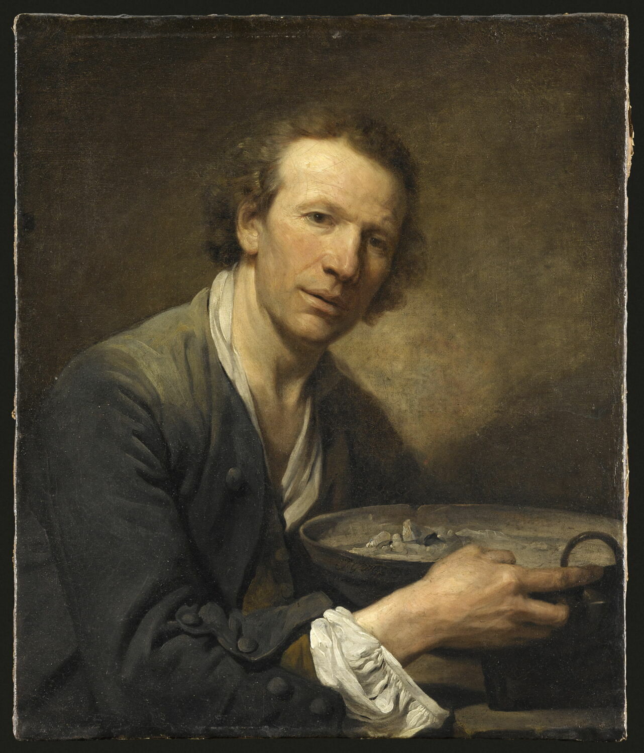 Joseph, modèle de l'Académie, tenant une poêle à feu., Greuze, Jean-Baptiste, 3e quart du XVIIIe siècle (1755)