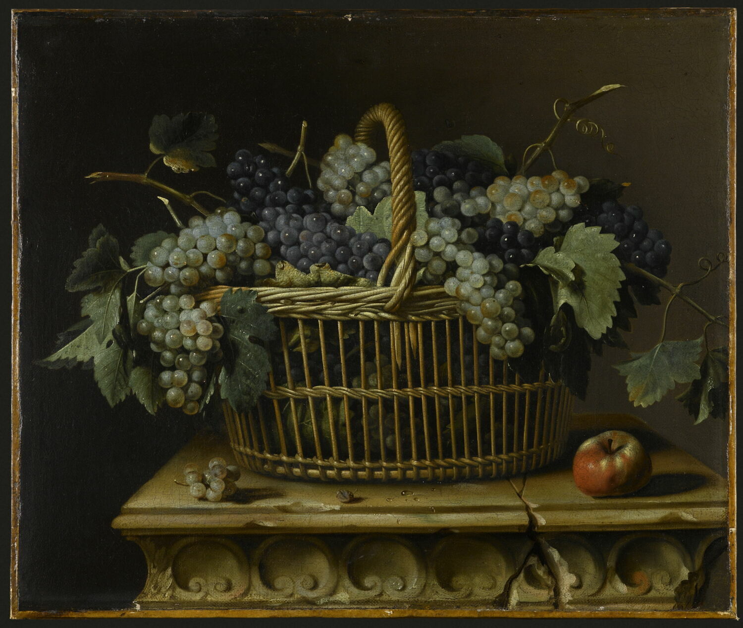 Panier de raisins, Dupuis, Pierre, Milieu du XVIIe siècle (vers 1650)