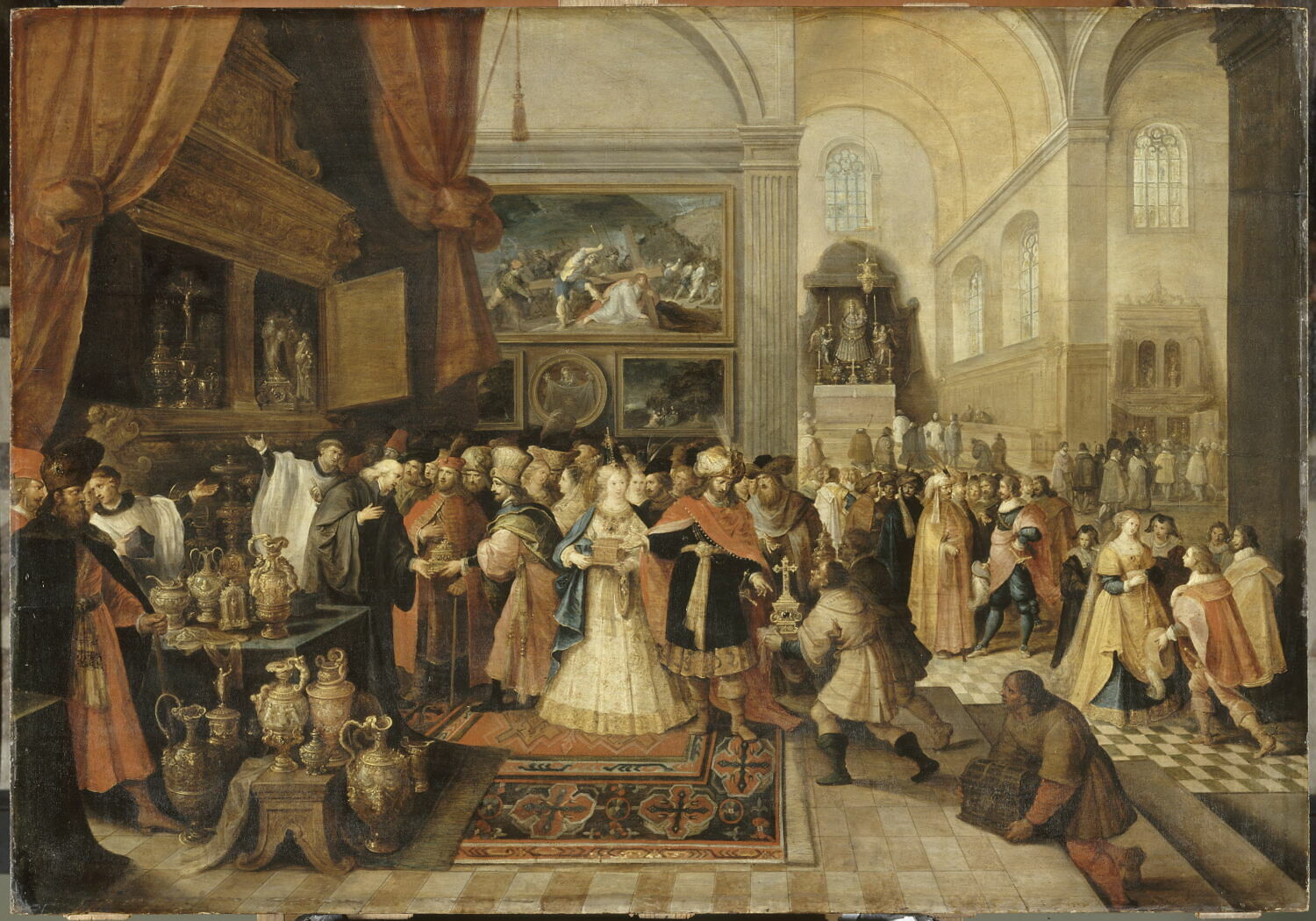 Salomon au trésor du Temple (?), Francken, Frans II, 2e quart du XVIIe siècle (1633)