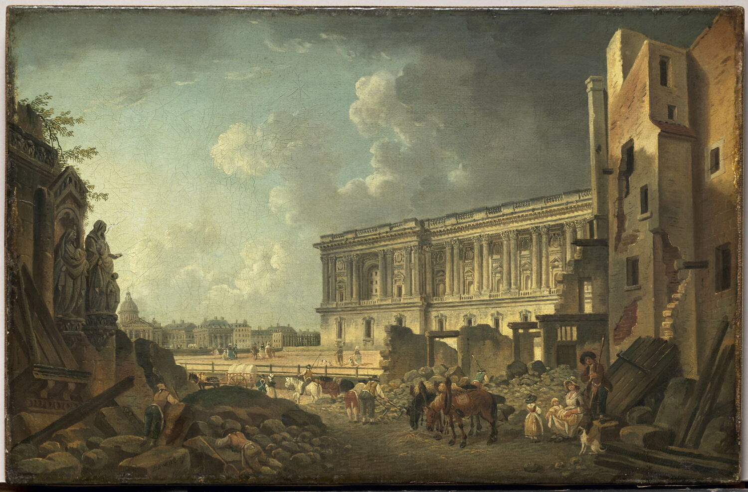 Vue de fantaisie de la Colonnade du Louvre., Demachy, Pierre-Antoine, 2e moitié du XVIIIe siècle