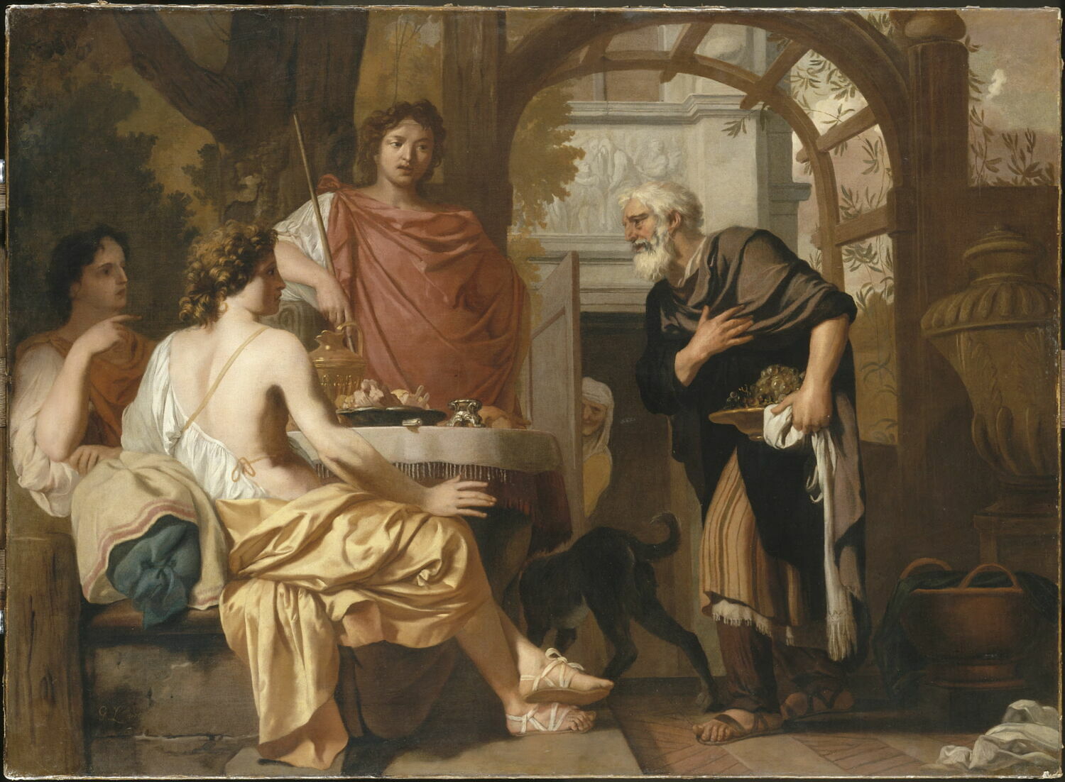 Abraham recevant les trois anges du Seigneur qui vont lui annoncer la prochaine naissance de son fils Isaac, Lairesse, Gérard de, 4e quart du XVIIe siècle (1680 - 1685)
