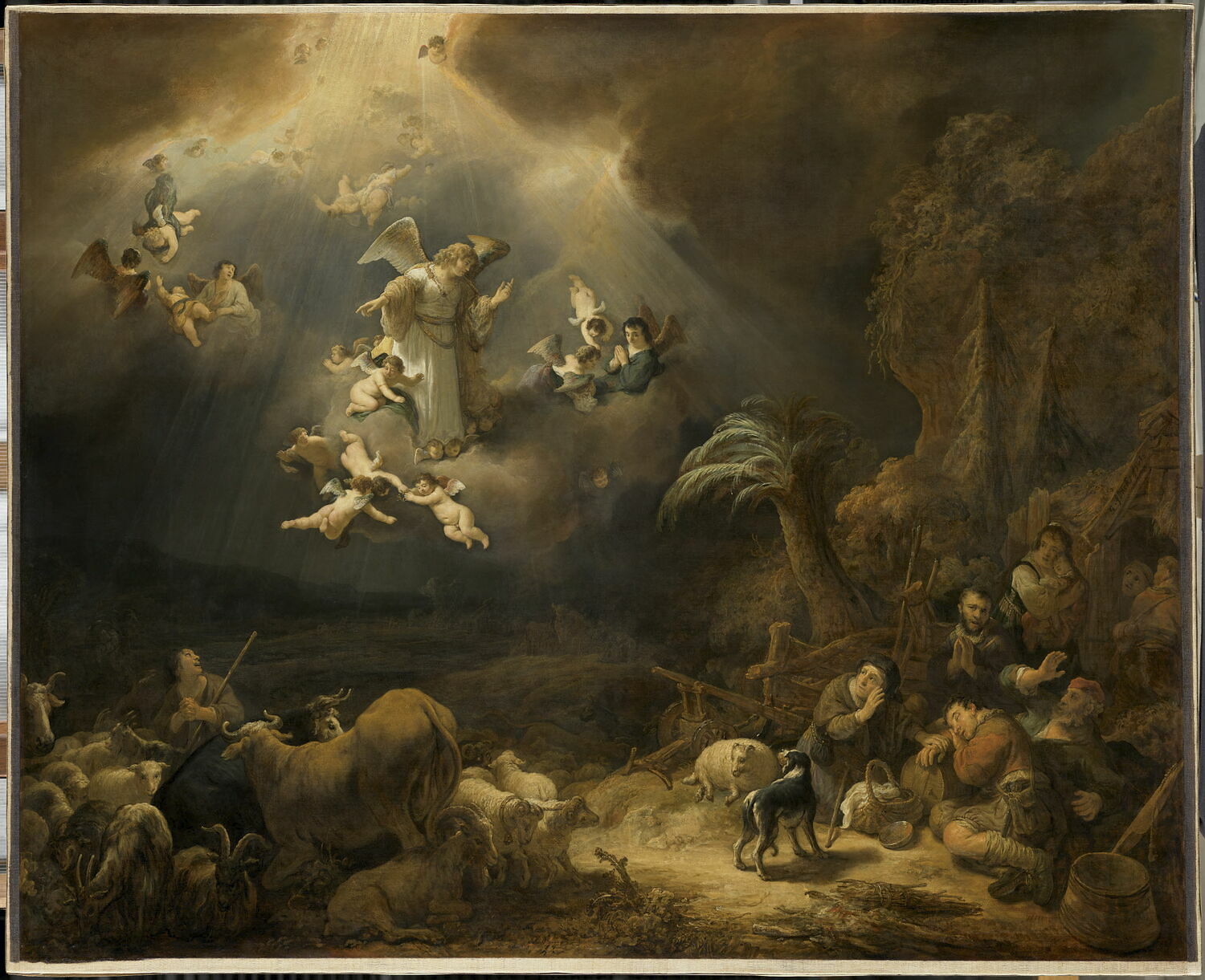 Un ange annonçant aux bergers la naissance du Christ, Flinck, Govert, 2e quart du XVIIe siècle (1639)