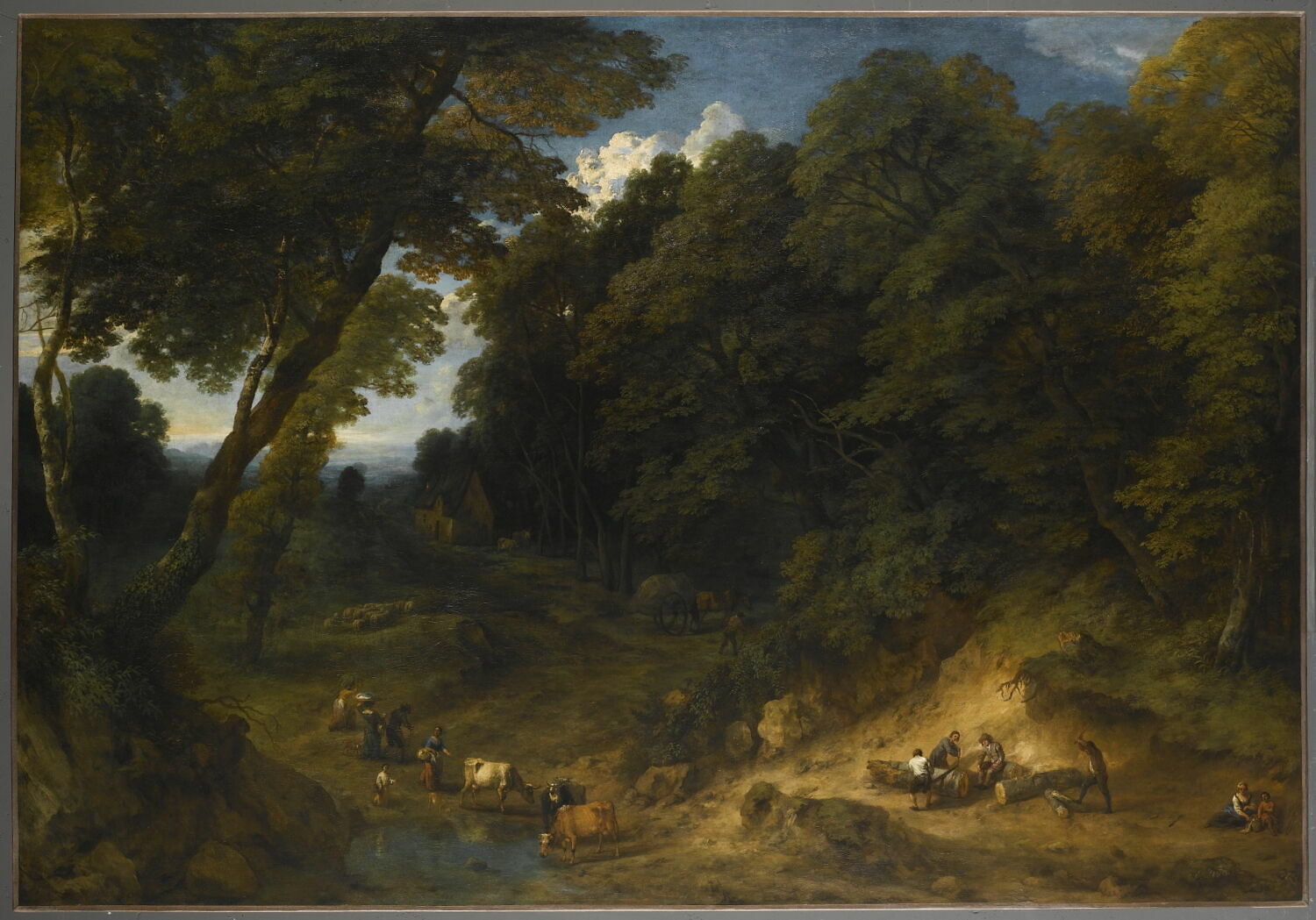 Lisière de forêt avec bûcherons, Huysmans, Cornelis, XVIIe siècle (1600 - 1700)