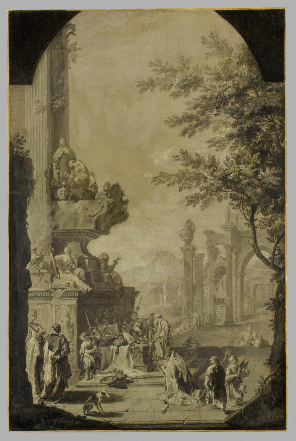 Tombeau allégorique de l'archevêque Tillotson (1630-1694), Pittoni, Giambattista, 2e quart du XVIIIe siècle (1725 - 1750)