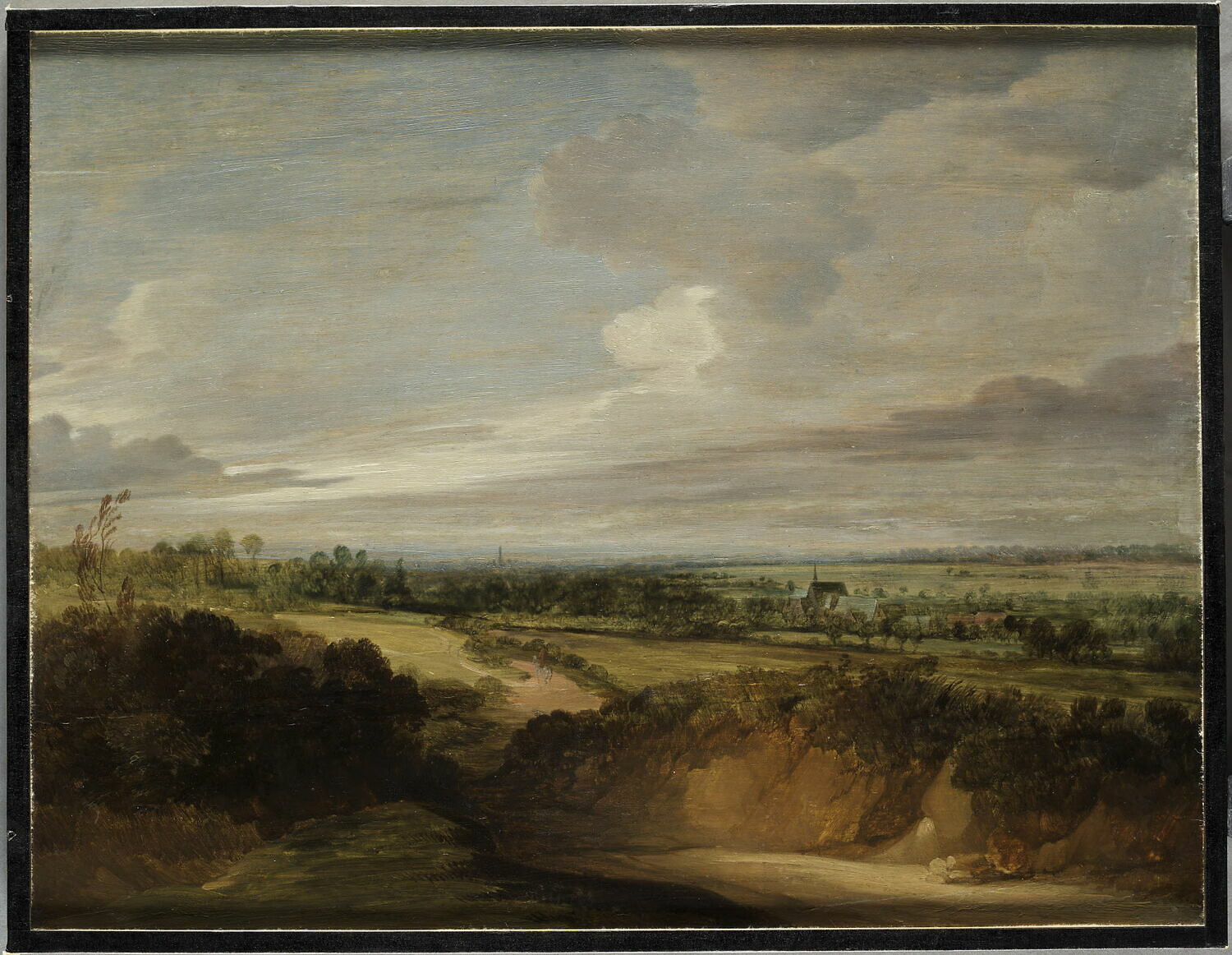 Vue de plaine avec talus au premier plan, Vadder, Lodewijck de, 2e quart du XVIIe siècle (1625 - 1650)