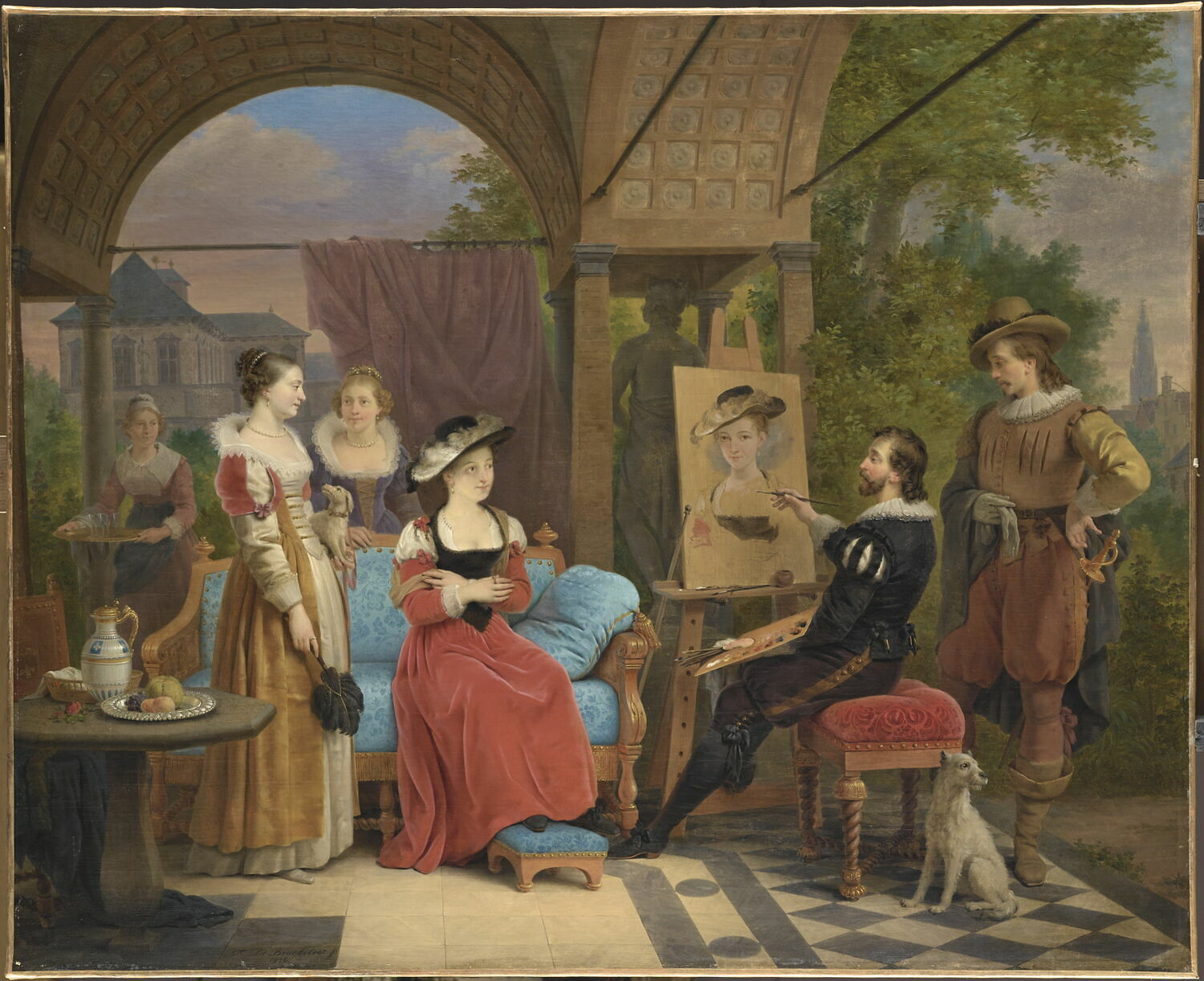 Rubens peignant "le Chapeau de paille" dans un pavillon de son jardin, Braekeleer, Ferdinand de, 1e tiers du XIXe siècle (1826)