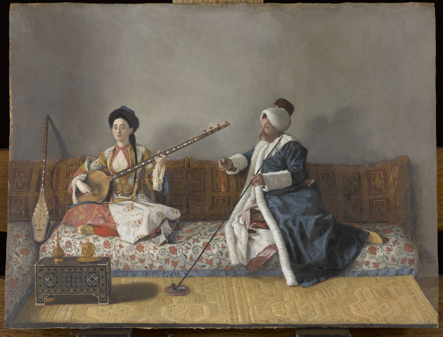 Monsieur Levett et Mademoiselle Hélène Glavani en costume turc, Liotard, Jean-Étienne, 2e quart du XVIIIe siècle (vers 1740)