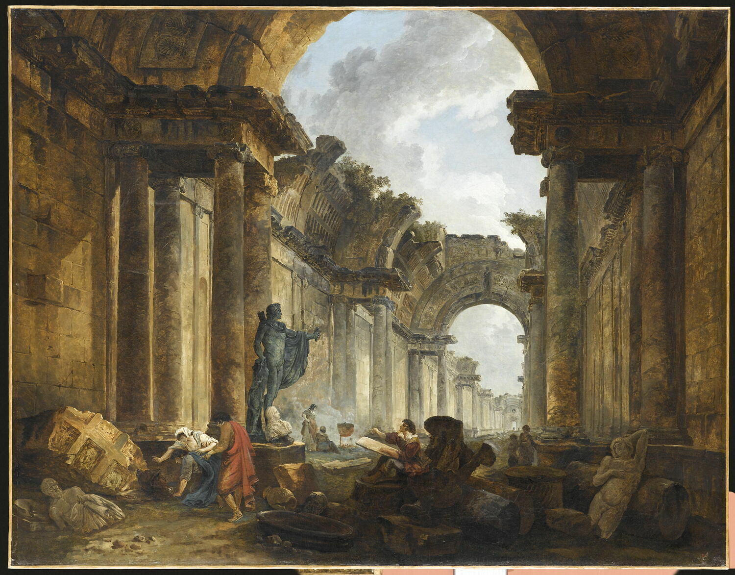 Vue De La Grande Galerie Du Louvre En Ruine Louvre Collections