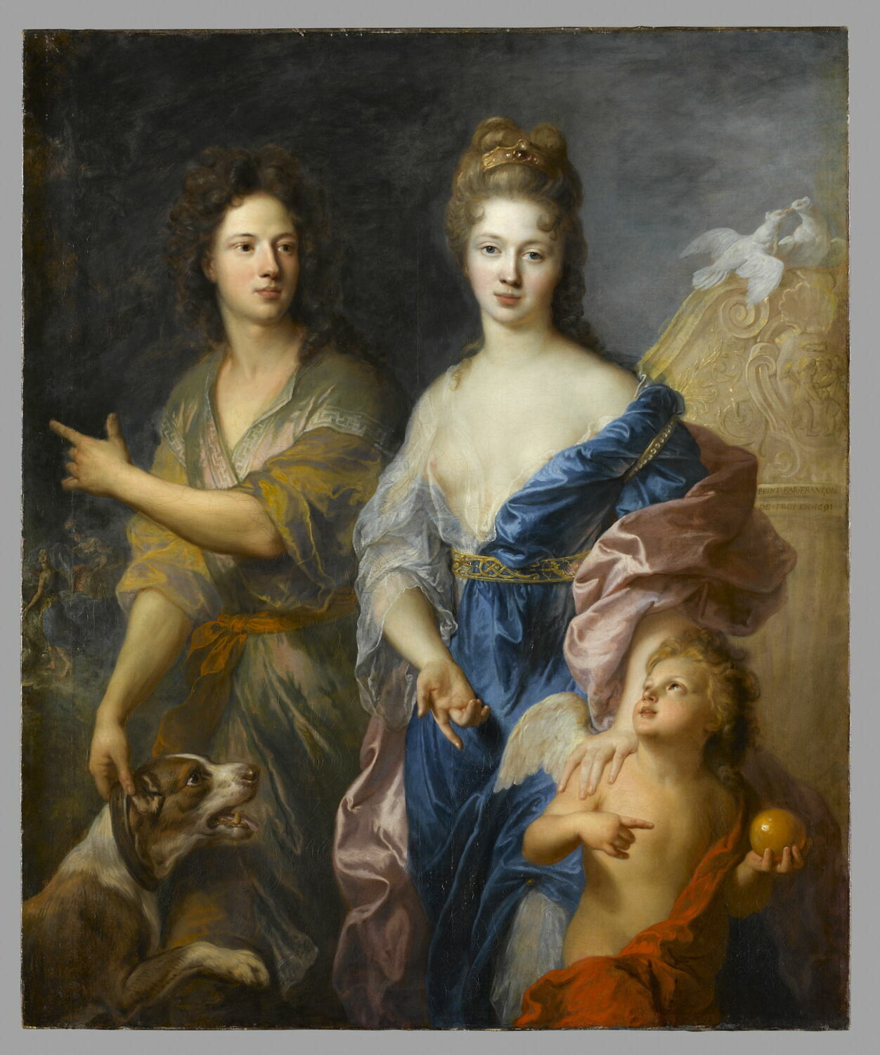 Portrait d'un couple en Vénus et Pâris, Troy, François de, XVIIe siècle (1691)