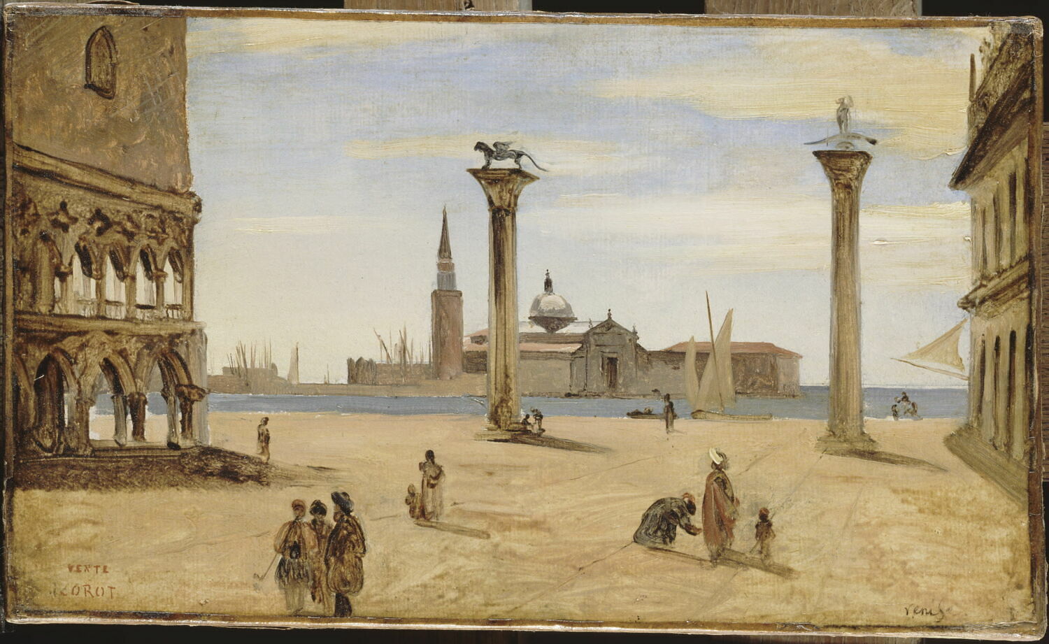 Venise, la piazzetta., Corot, Jean-Baptiste Camille, 1e quart du XIXe siècle (1834)