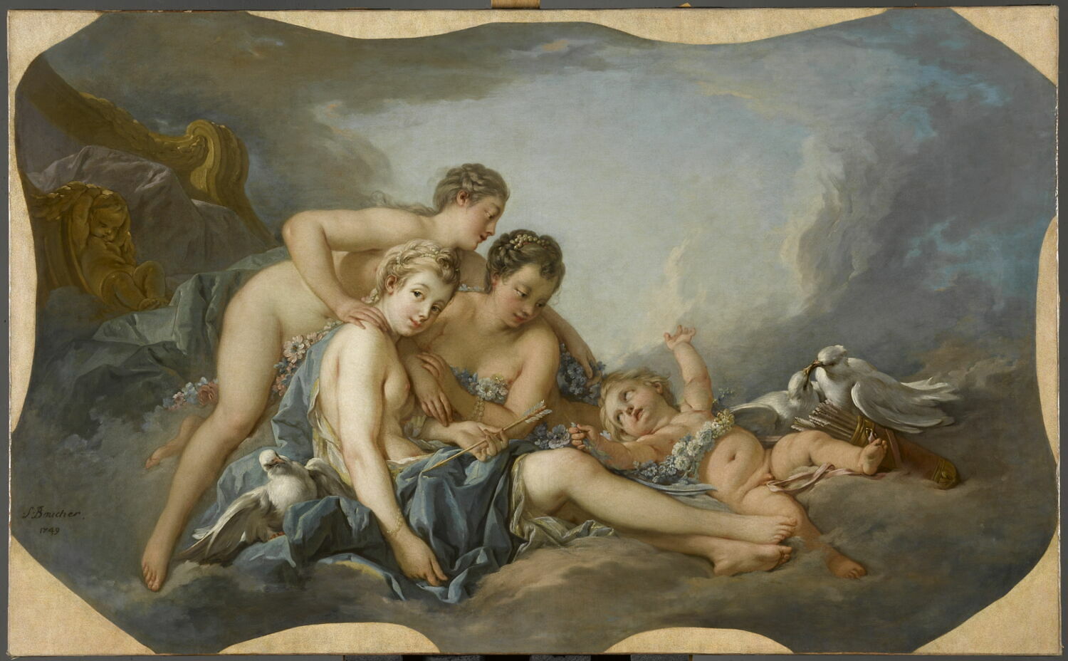 Vénus désarme l'Amour., Boucher, François, 2e quart du XVIIIe siècle (1749)