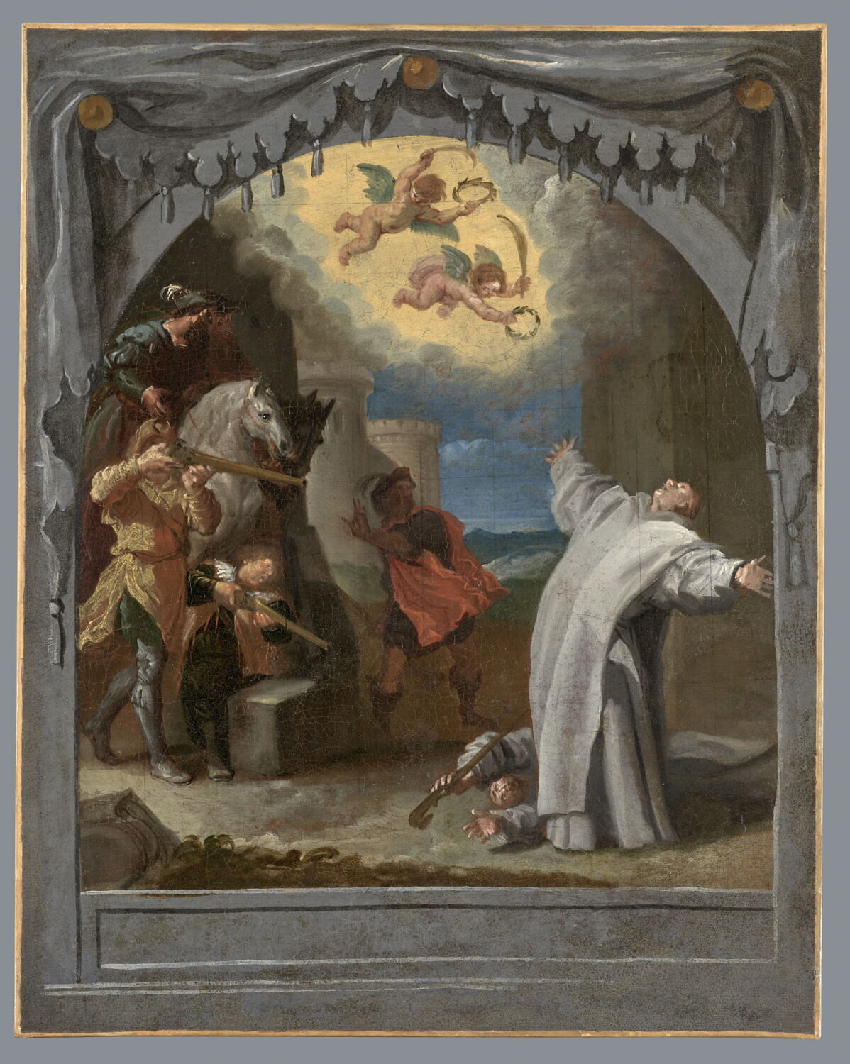 Le Martyre des vénérables pères Vincent Herck et Jean Léodieux de la chartreuse de Roermond (Pays-Bas) prise d'assaut par les gueux de Guillaume de Nassau en 1572, Carducho, Vicente, 2e quart du XVIIe siècle (1626 - 1632)
