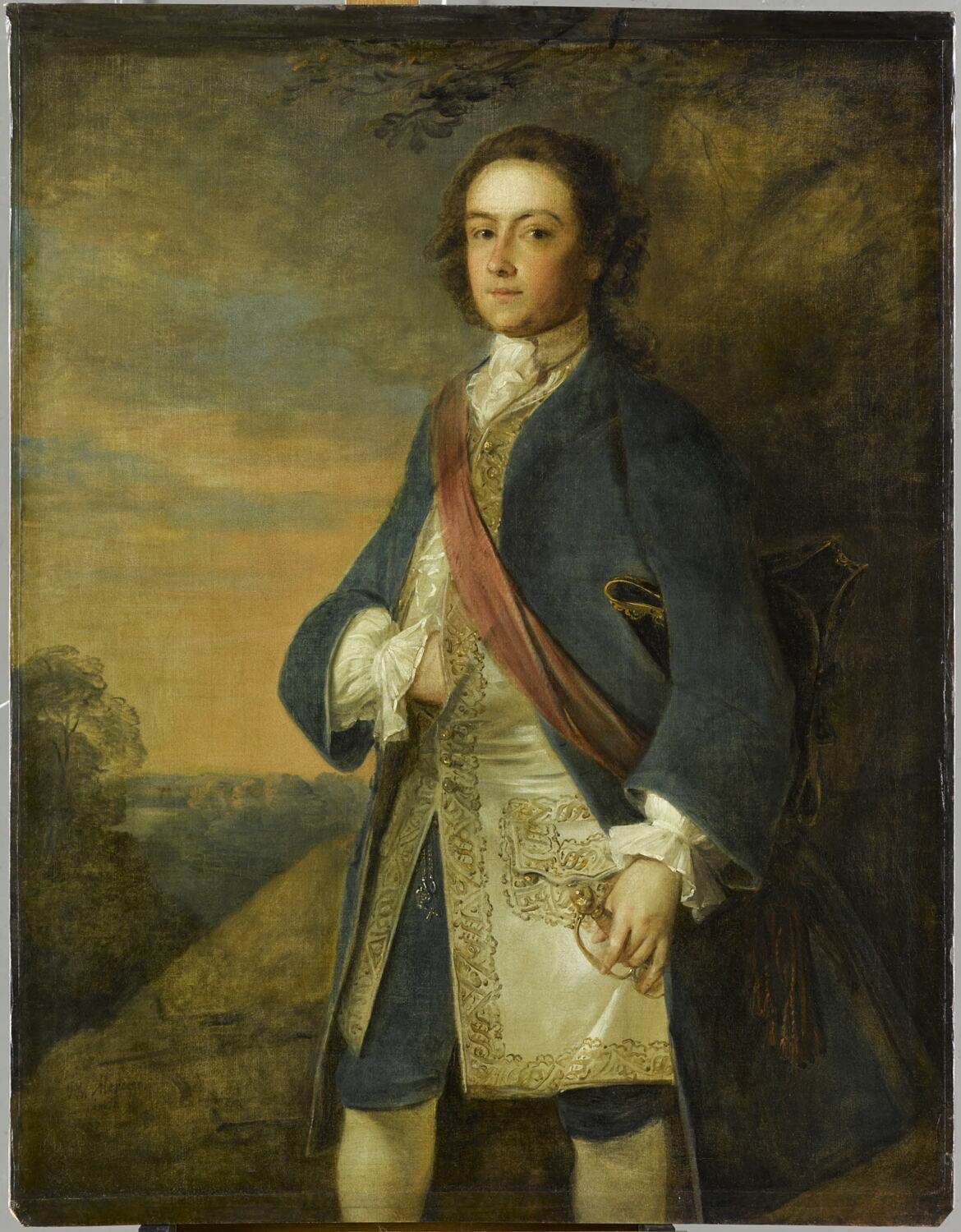 Portrait d'homme dit autrefois portrait d'un officier anglais, Mercier, Philippe, 2e quart du XVIIIe siècle (1740 - 1741)