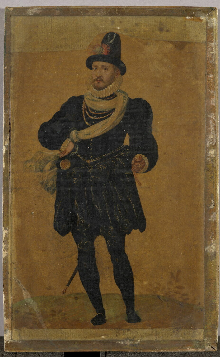 Homme en pied en costume de la fin du XVIe siècle ou des premières années du XVIIe siècle, Anonyme, 2e tiers du XVIe siècle (1530 - 1540)