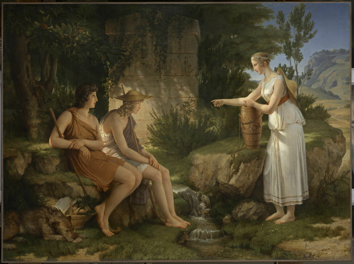 Les bergers au tombeau d'Amyntas, Guérin, Pierre-Narcisse, 1e quart du XIXe siècle (1805)
