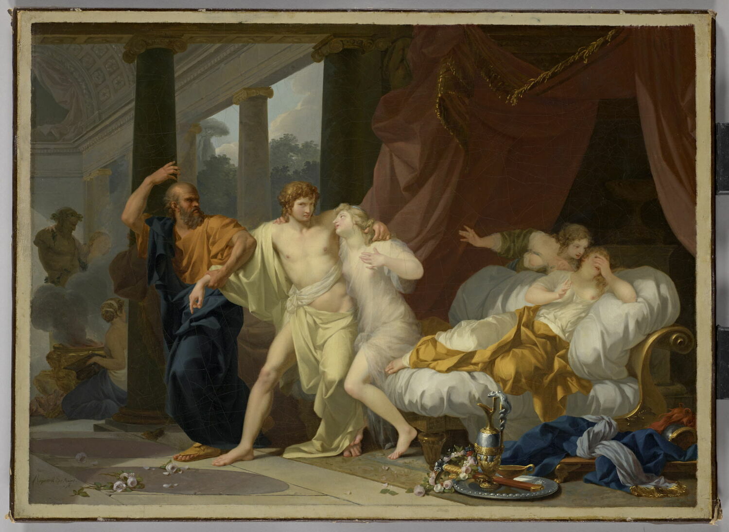 Socrate arrachant Alcibiade du sein de la Volupté, Regnault, Jean Baptiste, 4e quart du XVIIIe siècle (1791)