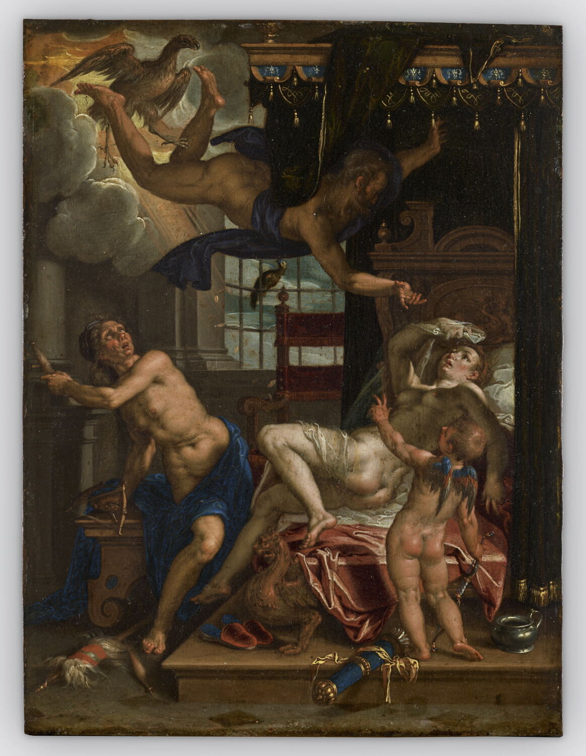 Jupiter s’introduisant dans la chambre de Danaé, Wtewael, Joachim, 4e quart du XVIe siècle (vers 1595 - 1605)