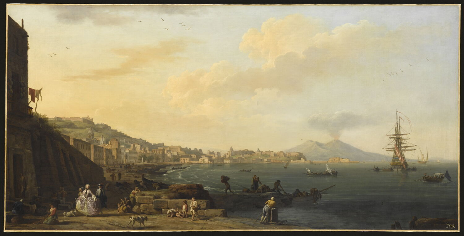 Vue de Naples avec le Vésuve, Vernet, Claude-Joseph, 2e quart du XVIIIe siècle (vers 1748)