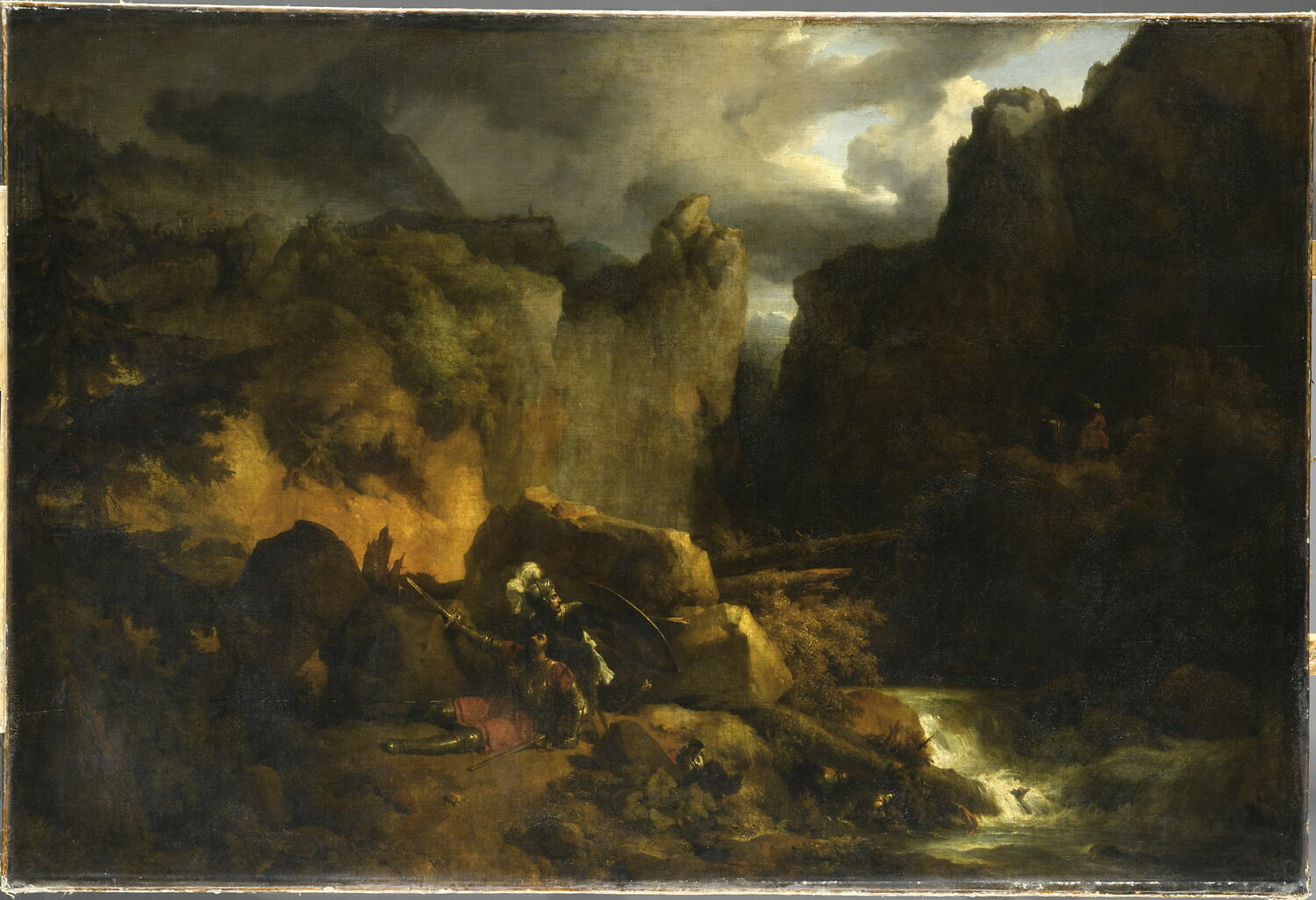 Paysage. Mort de Roland, en 778, Michallon, Achille Etna, 1e quart du XIXe siècle (1800 - 1825)