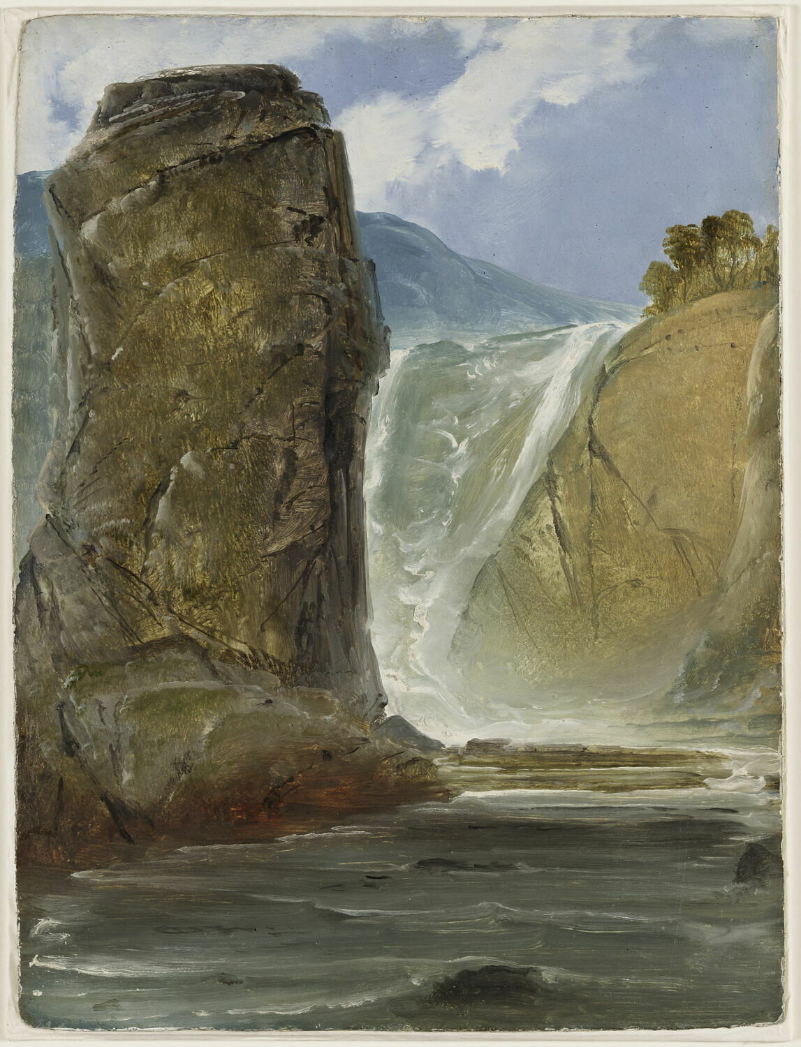« Vue de la cascade de Altön- Talvig (esquisse) », Balke, Peder, XIXe siècle (1800 - 1900)