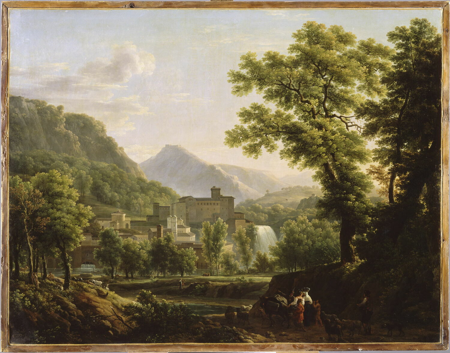 Vue de l'île de Sora, dans le royaume de Naples (Isola del Liri, près de Sora)., Bidauld, Jean Joseph Xavier, 4e quart du XVIIIe siècle (1793)