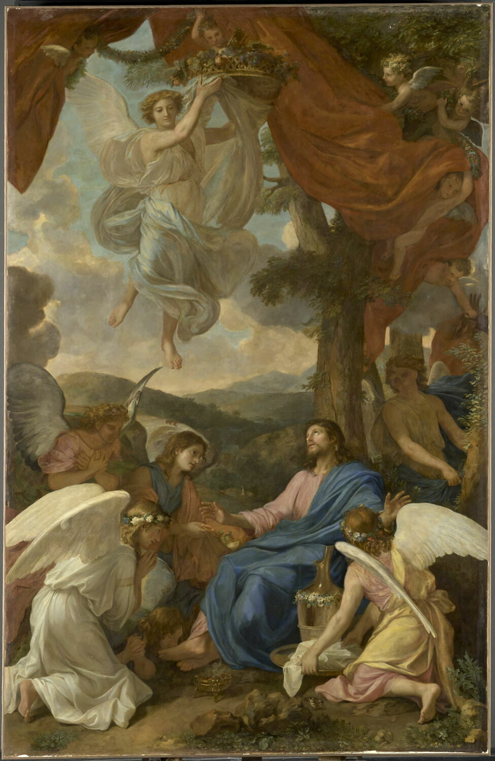Le Christ au désert servi par les anges, Шарль Лебрен, середина XVII века (ок. 1653)