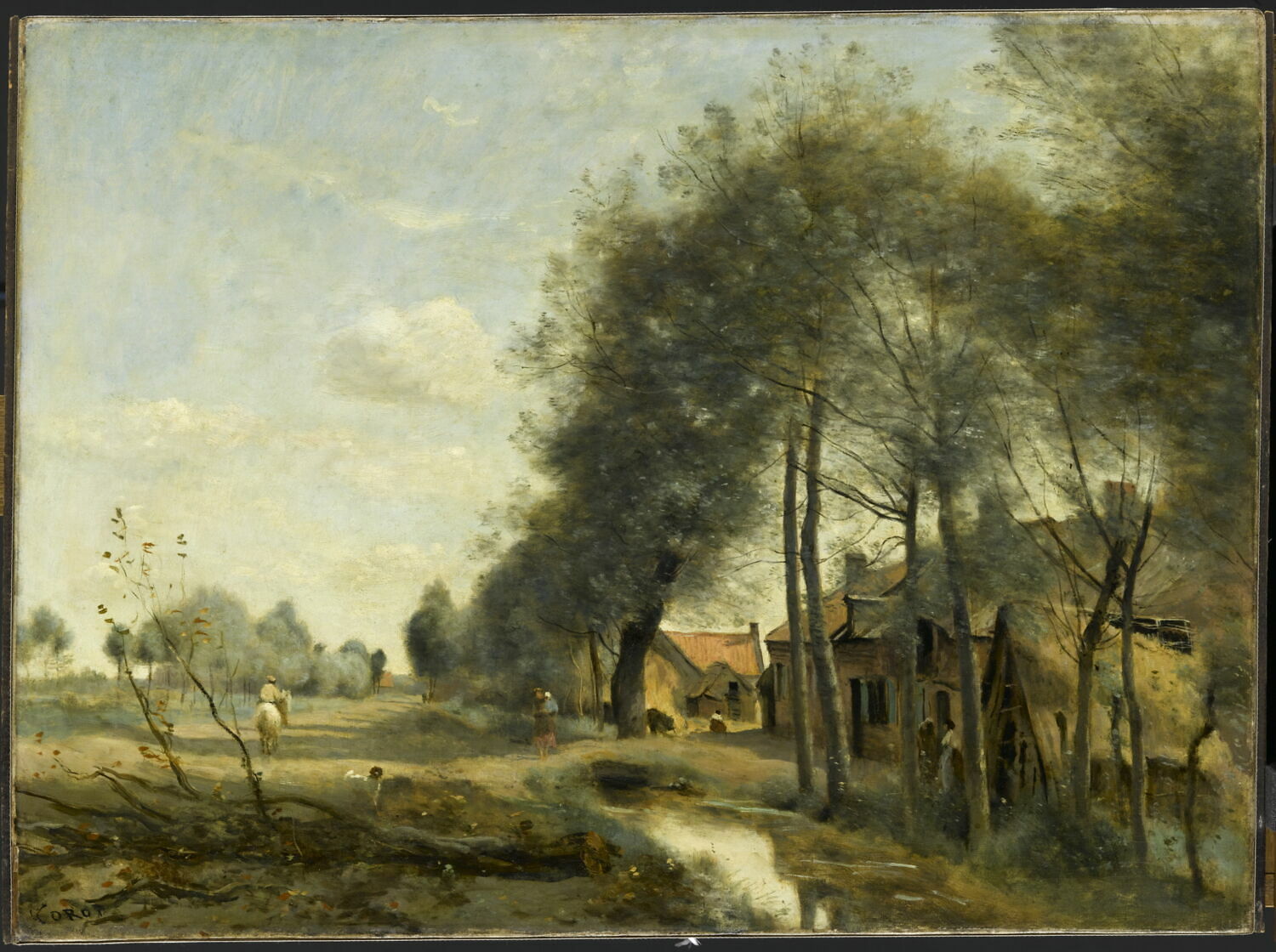 La route de Sin-le-Noble, près de Douai., Corot, Jean-Baptiste Camille, 3e quart du XIXe siècle (1873)