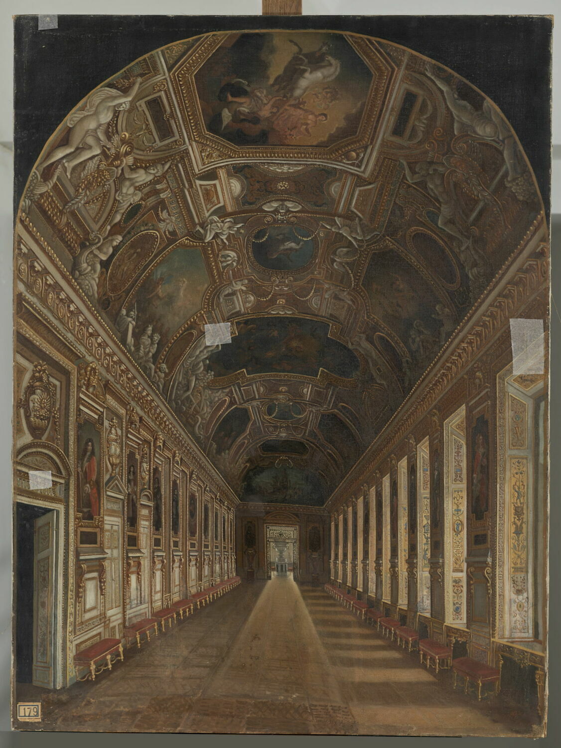 La Galerie d'Apollon au Musée du Louvre., Castelnau, Pierre de, 3e quart du XIXe siècle (1872)