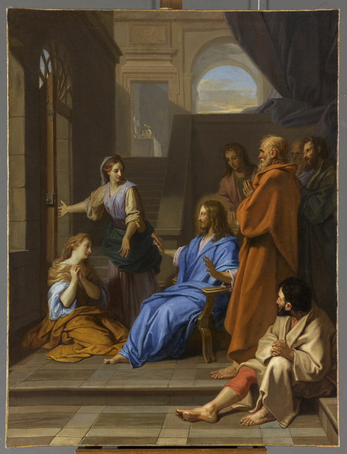 Jésus Christ chez Marthe et Marie, Jouvenet, Jean, 4e quart du XVIIe siècle (vers 1688)