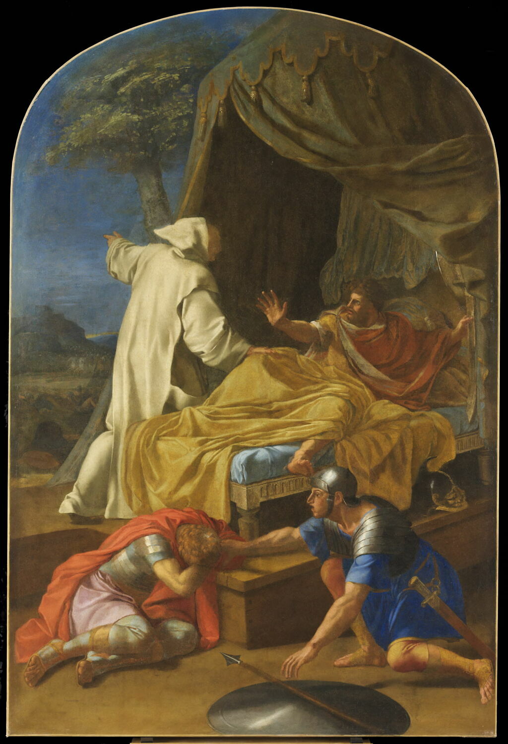 Saint Bruno révèle en songe au comte Roger une conspiration contre lui, Le Sueur, Eustache, 2e quart du XVIIe siècle (1645 - 1648)