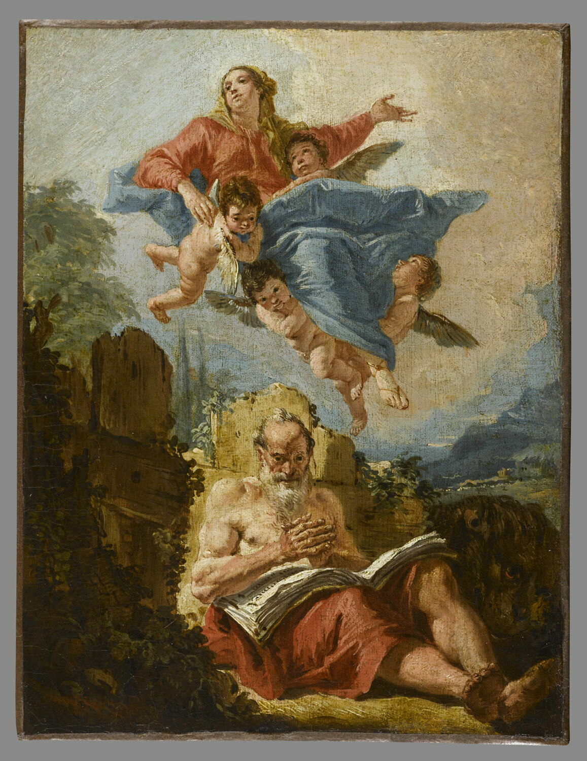 La Vierge apparaissant à saint Jérôme, Fontebasso, Francesco, 2e quart du XVIIIe siècle (vers 1740 - 1750)