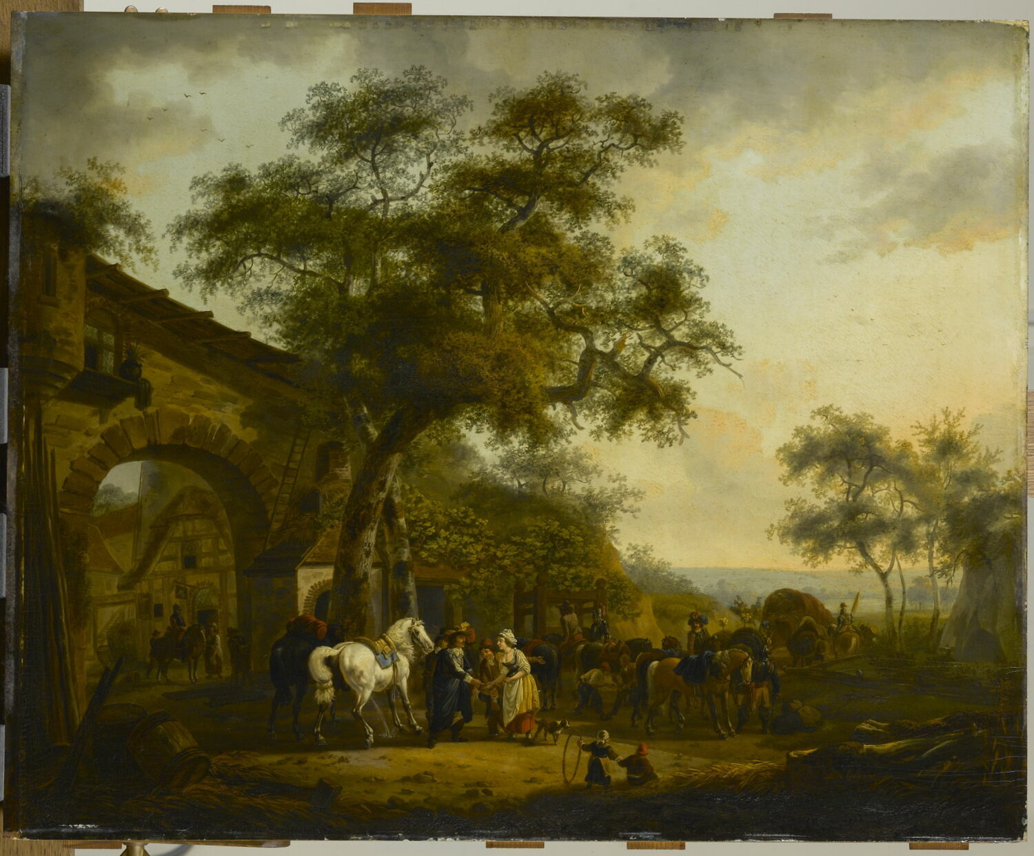 Le départ du convoi, dit aussi : Paysage avec figures et animaux, Жан Дюплесси-Берто, 1822