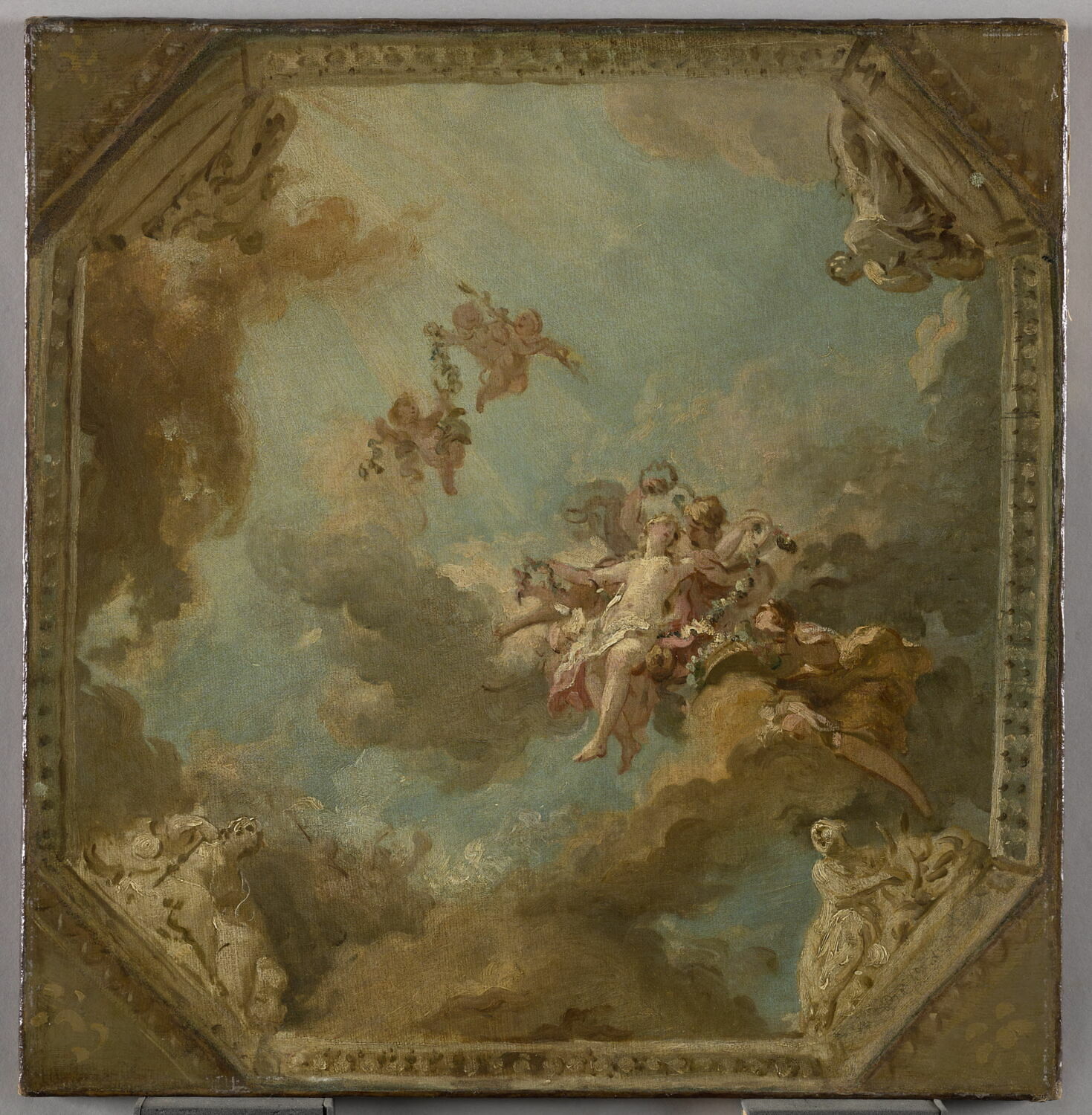 Zéphire et Flore. Projet de plafond, Pierre, Jean-Baptiste-Marie, XVIIIe siècle (1700 - 1800)