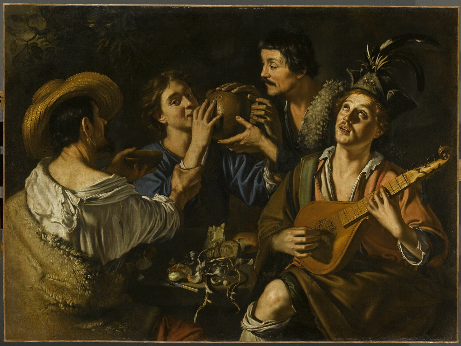 Joyeuse compagnie autour d'une table, Anonyme, 1e quart du XVIIe siècle (1600 - 1625)