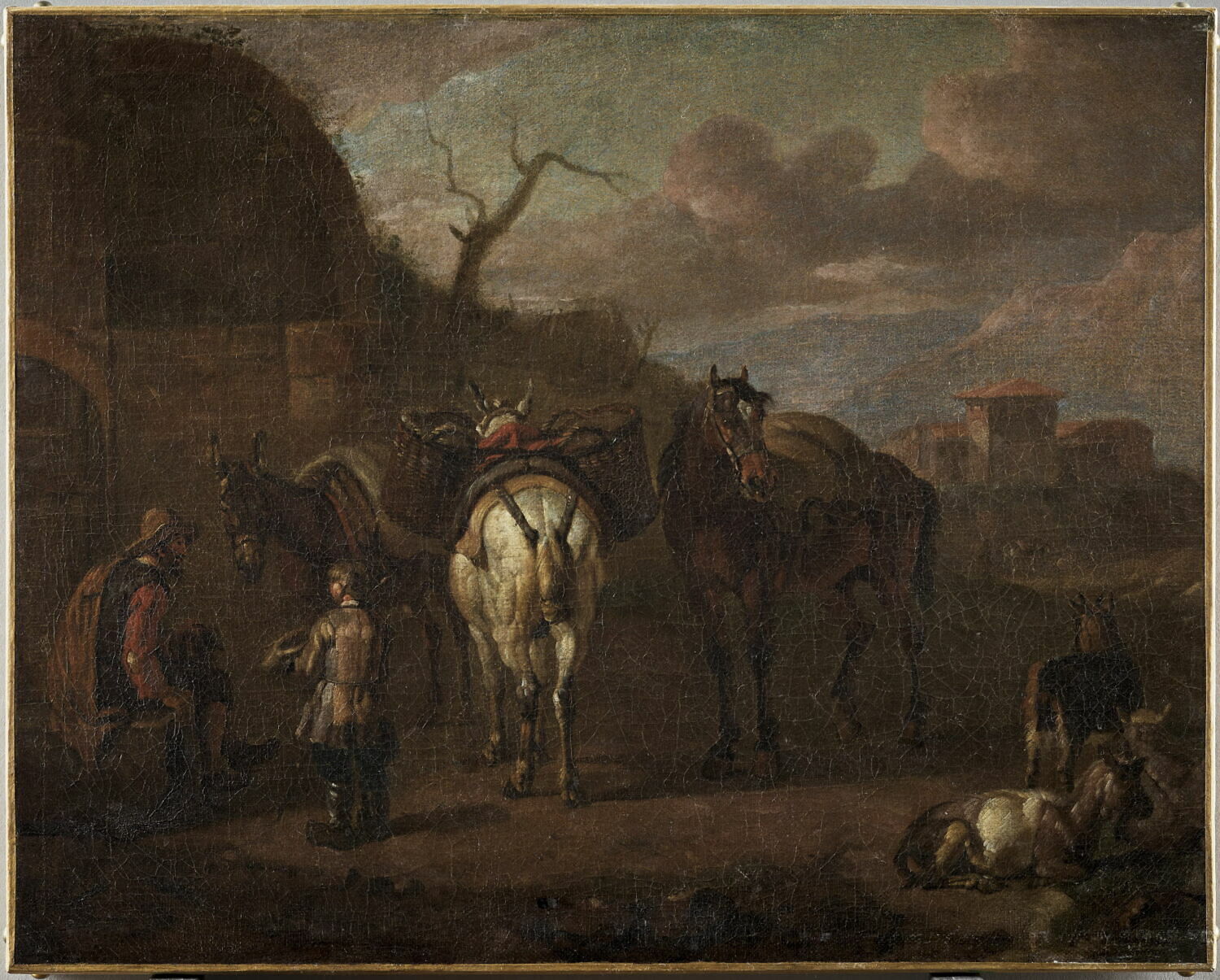 Halte devant l'auberge, Bloemen, Pieter van, XVIIe siècle (avant 1700)